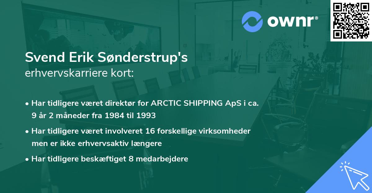 Svend Erik Sønderstrup's erhvervskarriere kort
