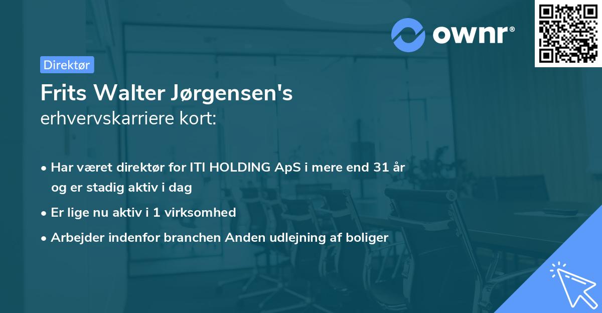 Frits Walter Jørgensen's erhvervskarriere kort
