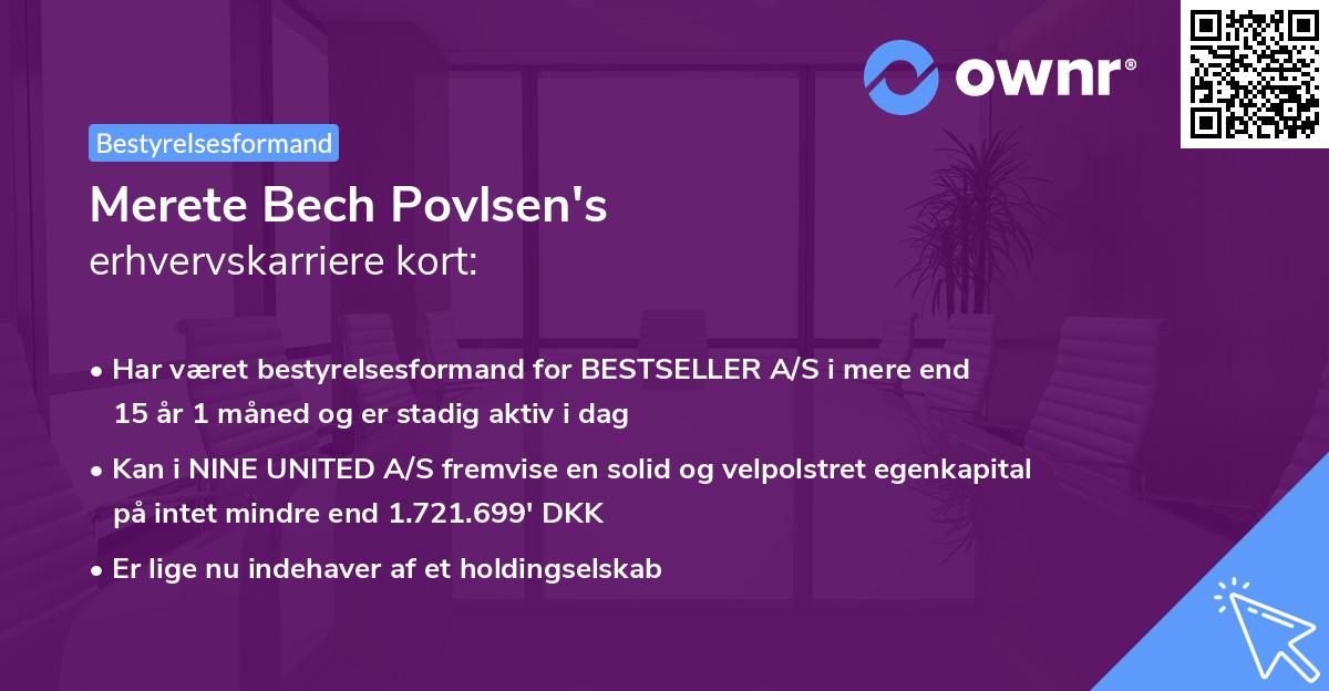 Merete Bech Povlsen's erhvervskarriere kort