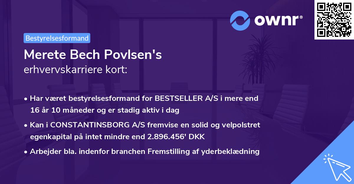 Merete Bech Povlsen's erhvervskarriere kort