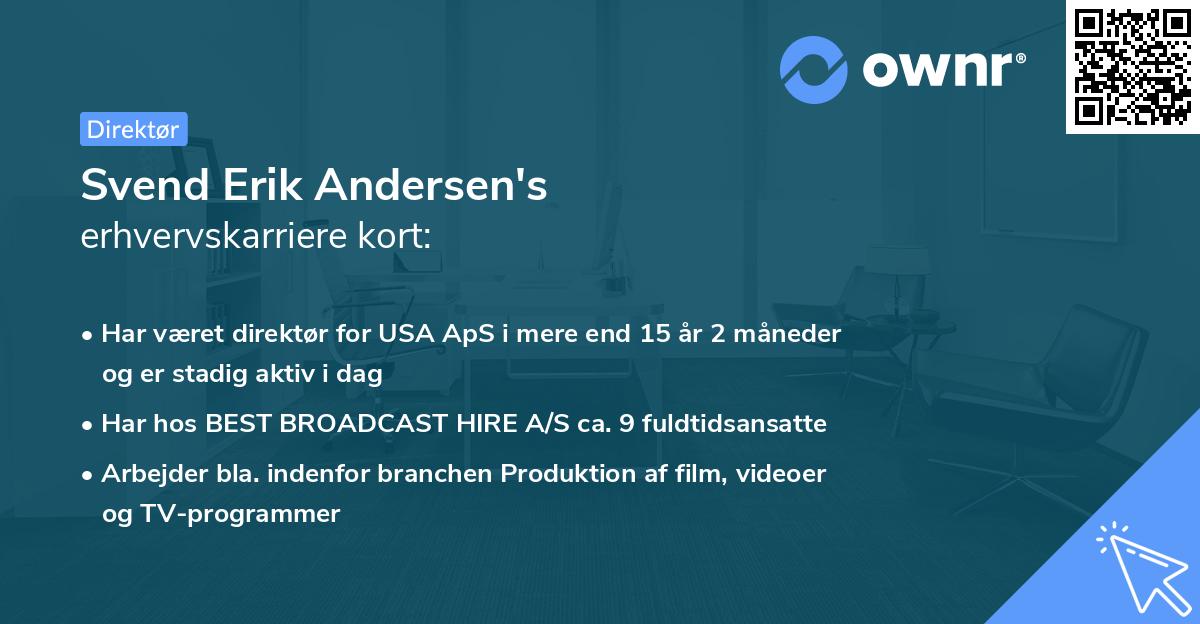 Svend Erik Andersen's erhvervskarriere kort
