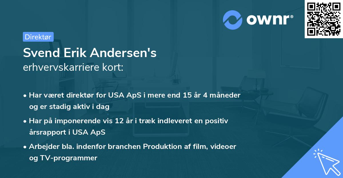 Svend Erik Andersen's erhvervskarriere kort