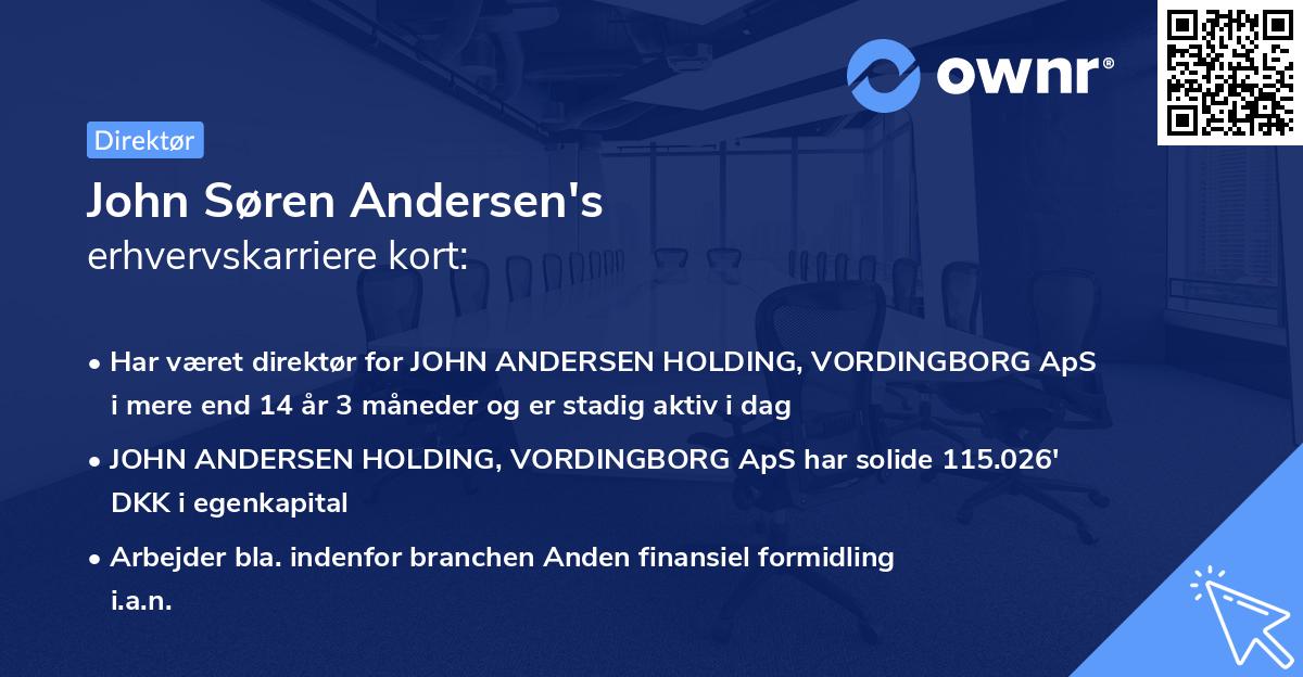 John Søren Andersen's erhvervskarriere kort