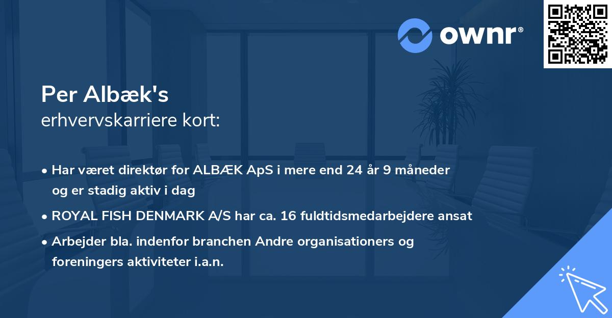 Per Albæk's erhvervskarriere kort