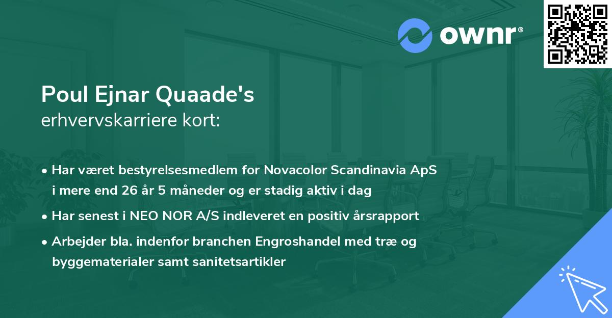 Poul Ejnar Quaade's erhvervskarriere kort