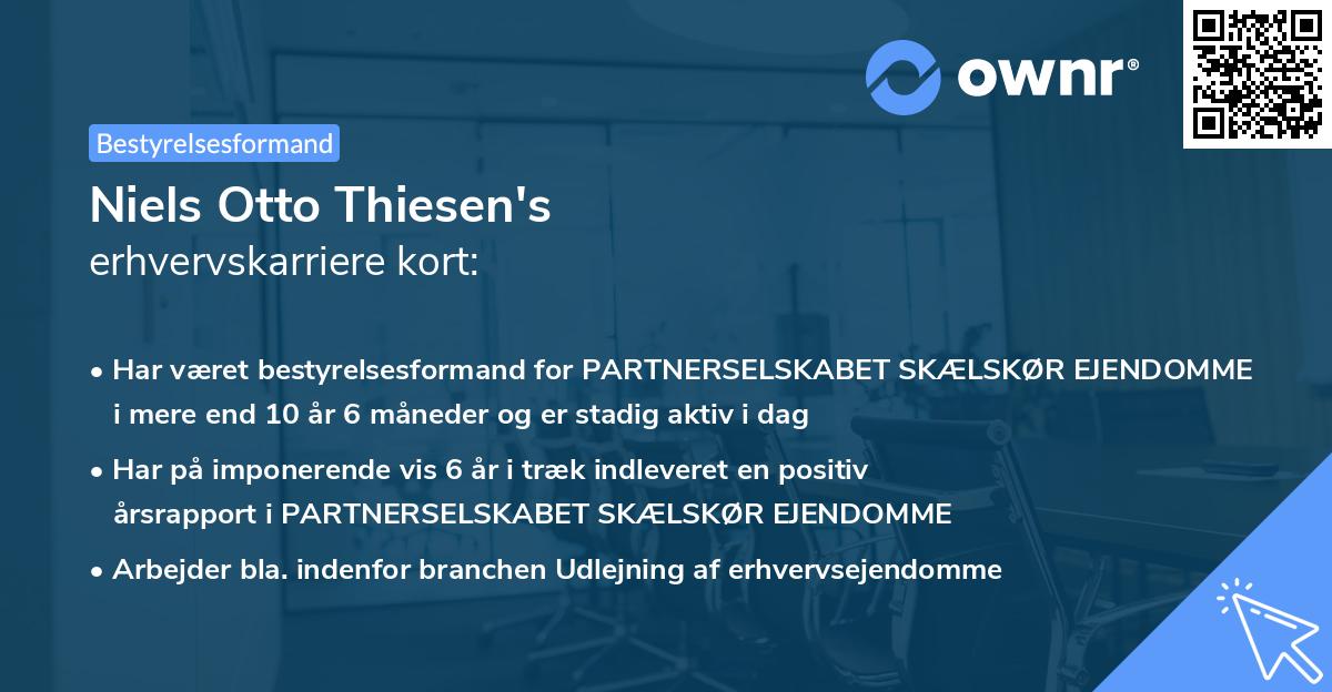 Niels Otto Thiesen's erhvervskarriere kort