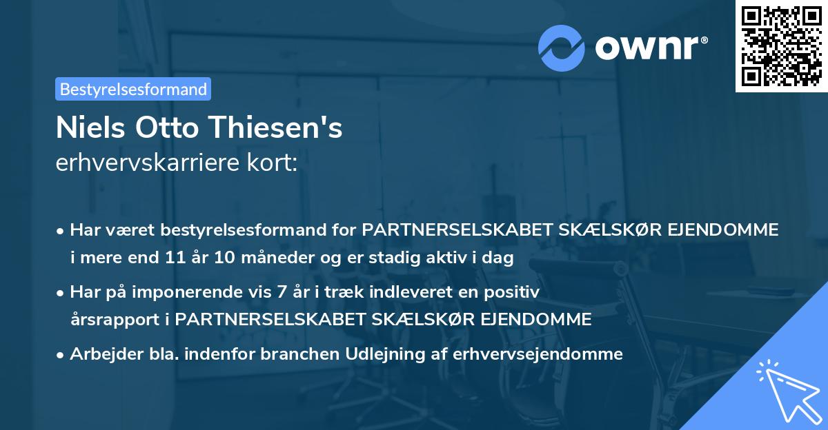 Niels Otto Thiesen's erhvervskarriere kort