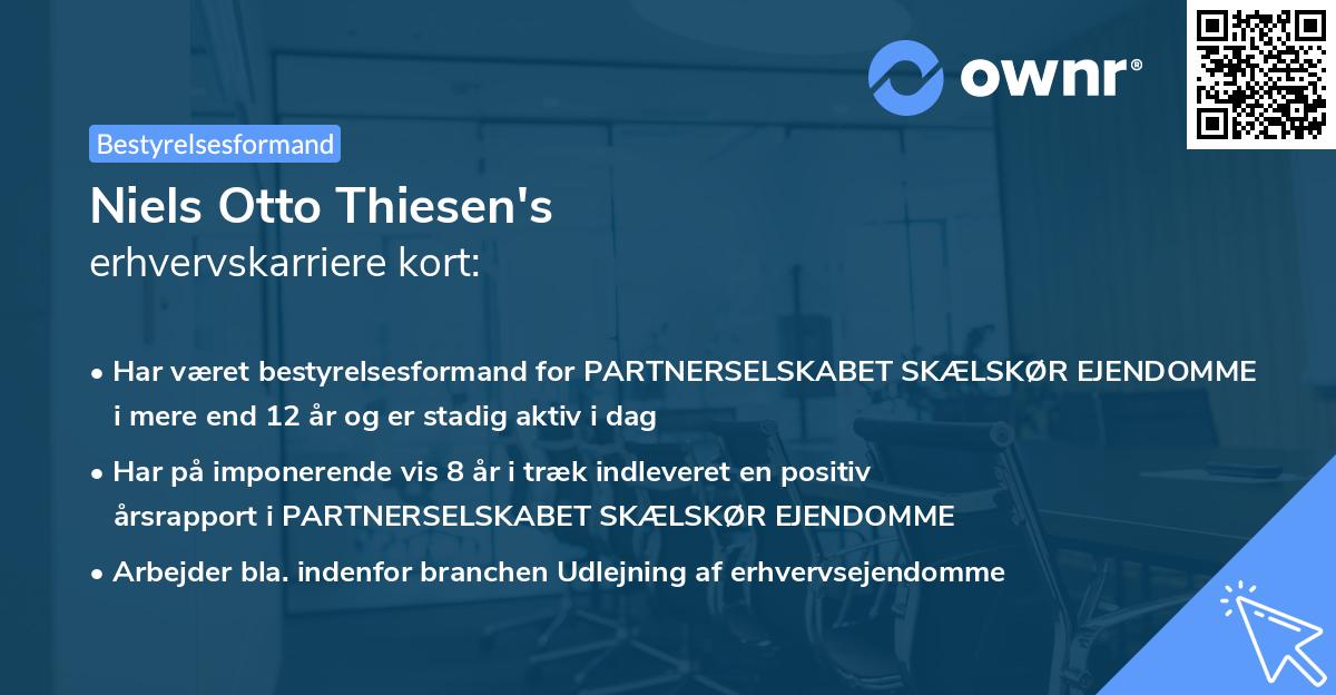Niels Otto Thiesen's erhvervskarriere kort