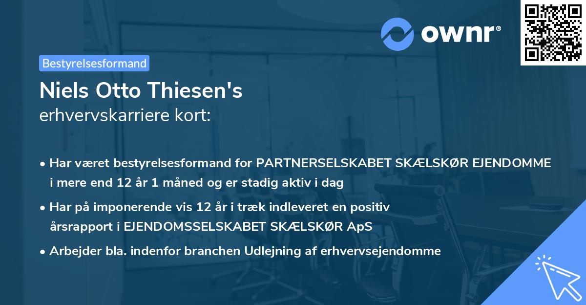 Niels Otto Thiesen's erhvervskarriere kort