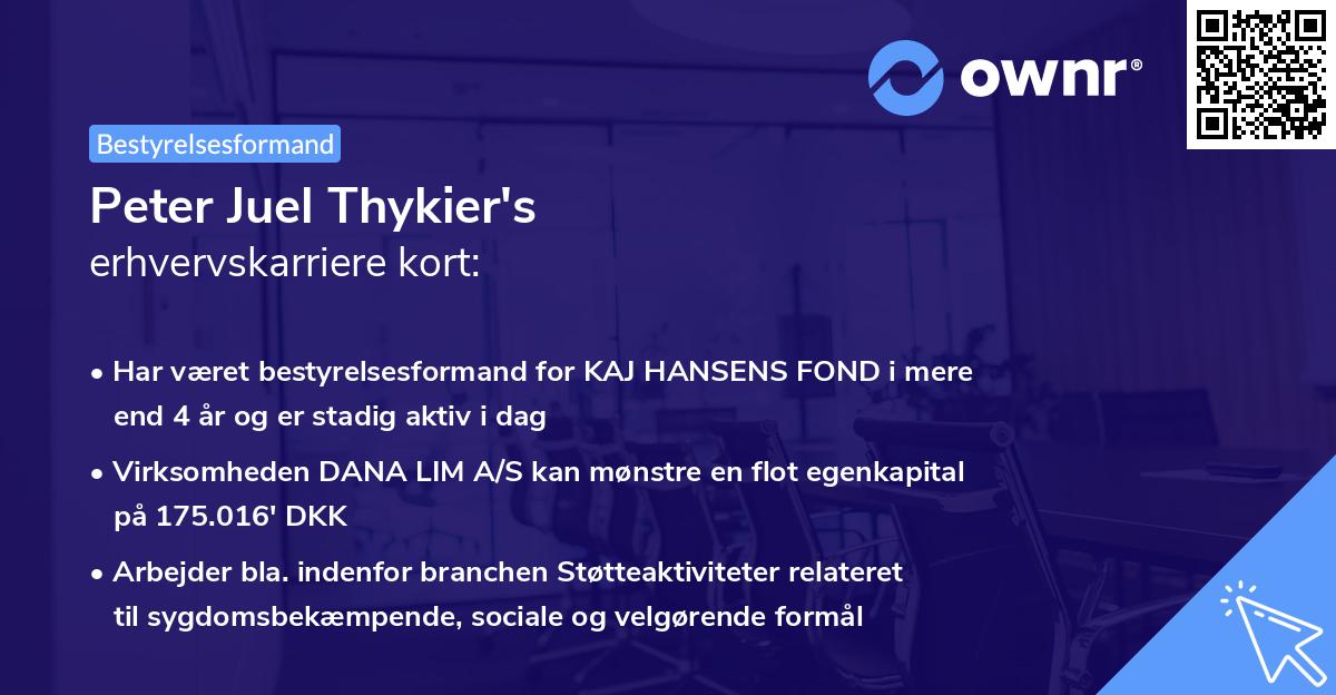 Peter Juel Thykier's erhvervskarriere kort