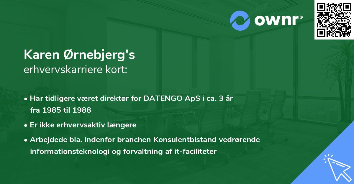 Karen Ørnebjerg's erhvervskarriere kort