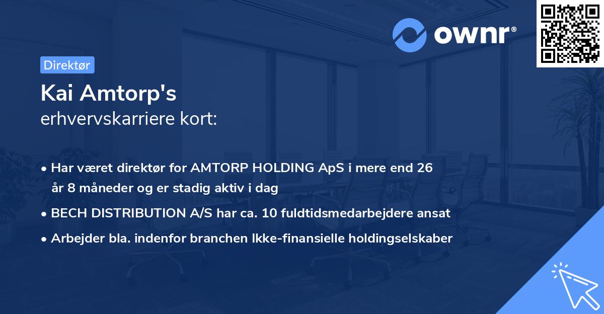 Kai Amtorp's erhvervskarriere kort