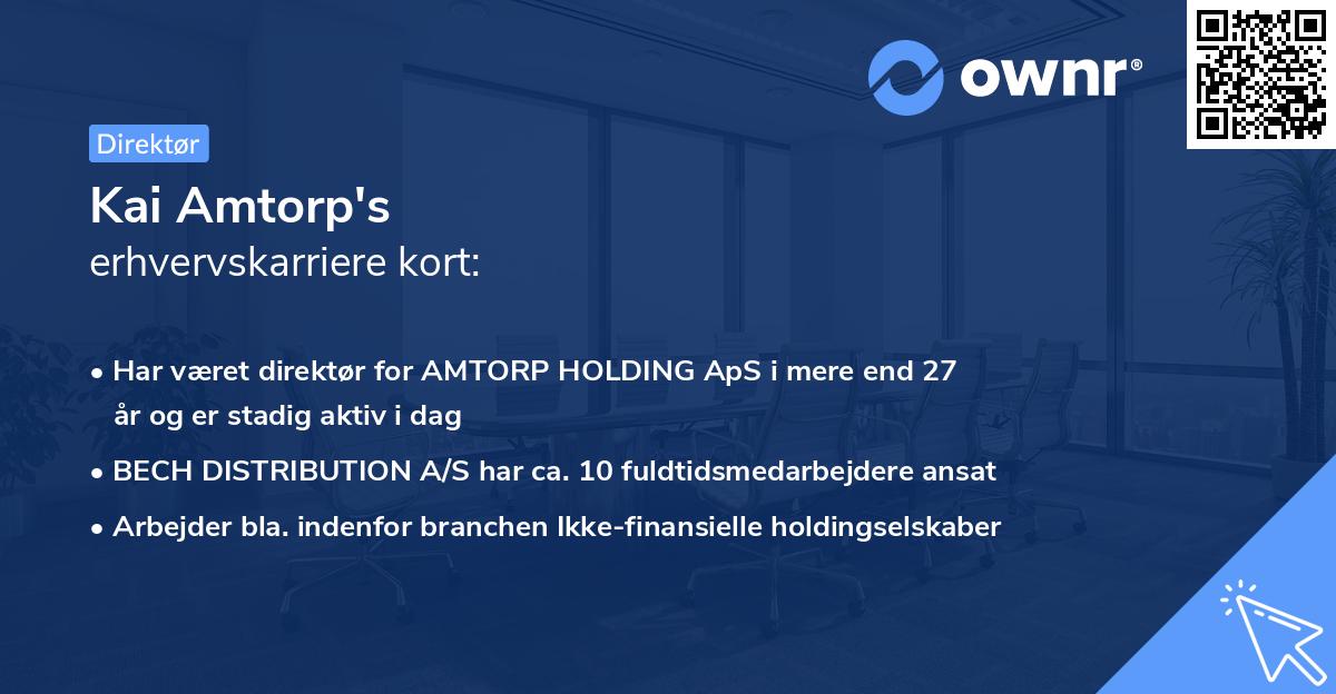 Kai Amtorp's erhvervskarriere kort