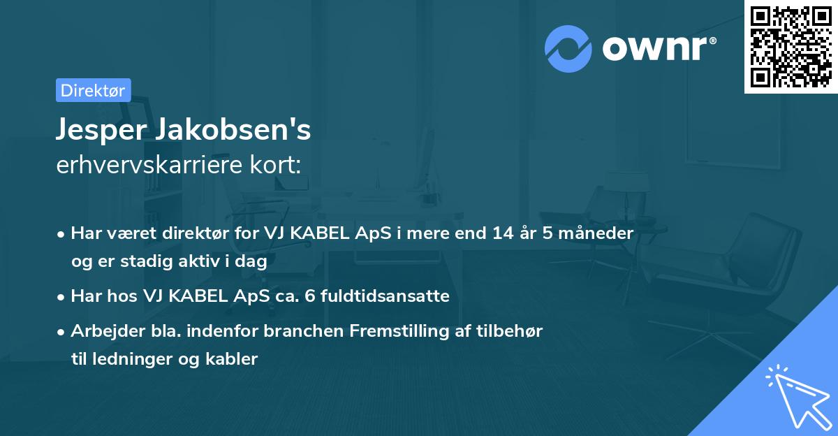 Jesper Jakobsen's erhvervskarriere kort