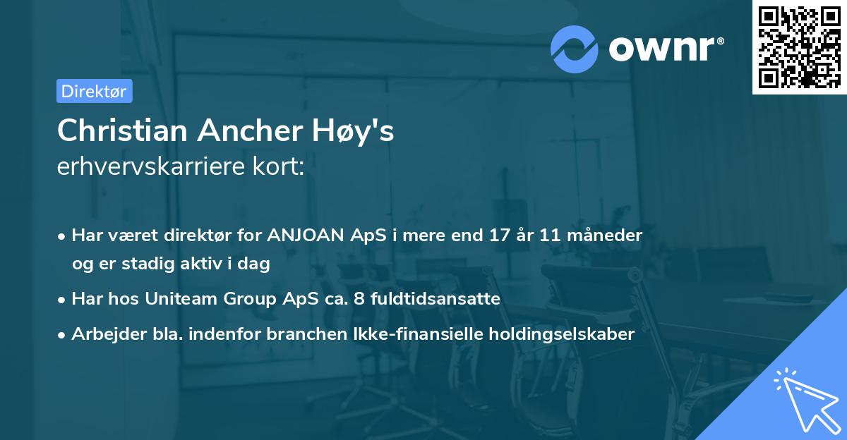 Christian Ancher Høy's erhvervskarriere kort