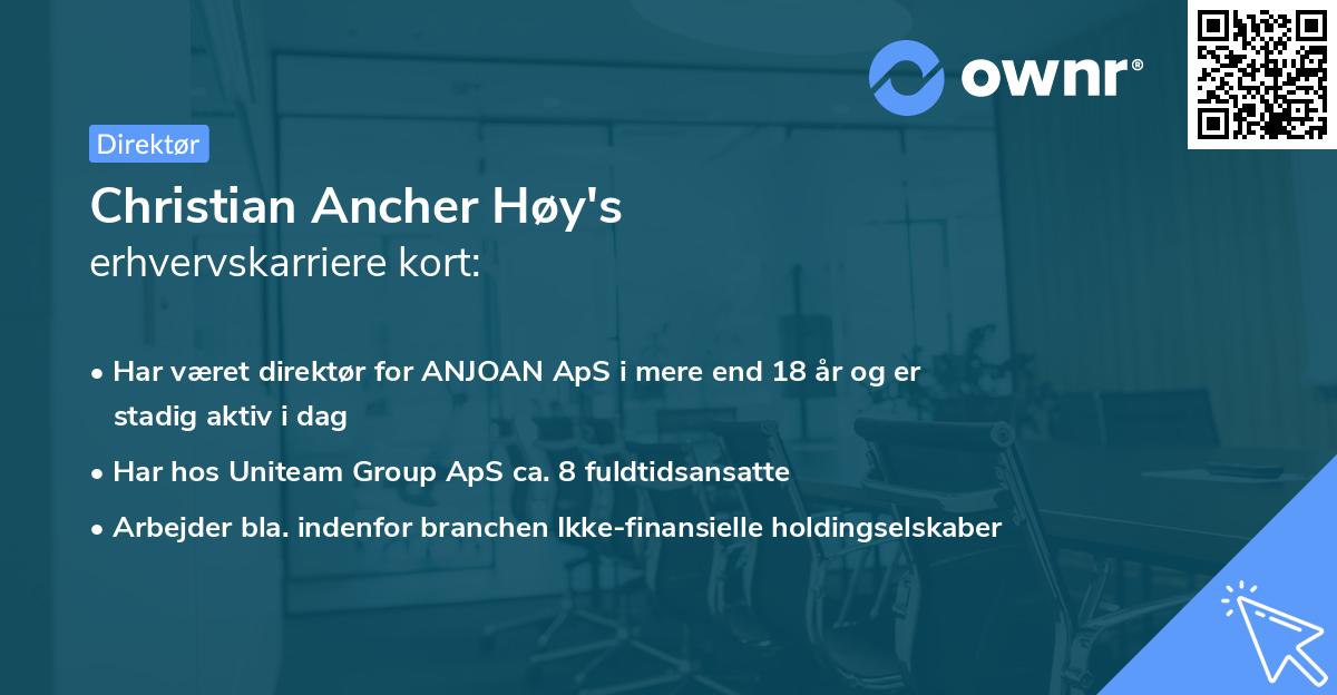 Christian Ancher Høy's erhvervskarriere kort