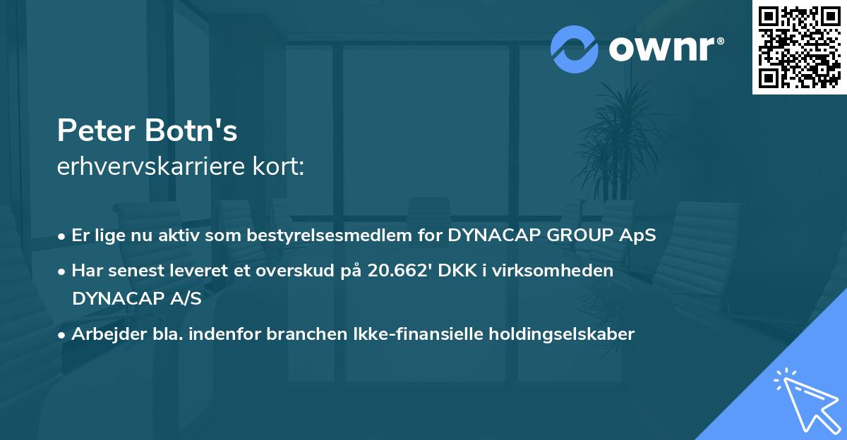Peter Botn's erhvervskarriere kort