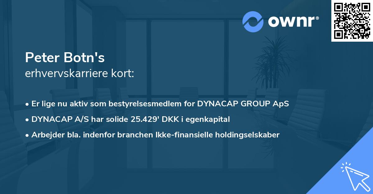 Peter Botn's erhvervskarriere kort