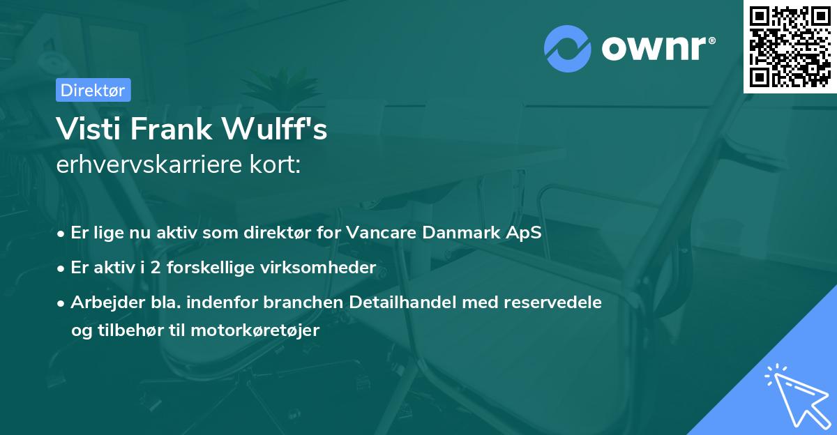 Visti Frank Wulff's erhvervskarriere kort