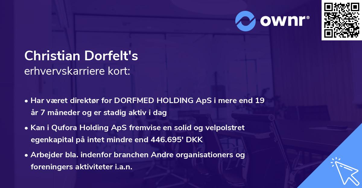 Christian Dorfelt's erhvervskarriere kort
