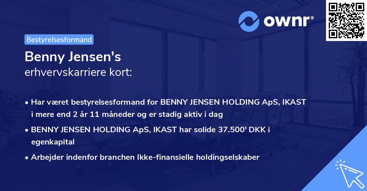 Benny Jensen's erhvervskarriere kort
