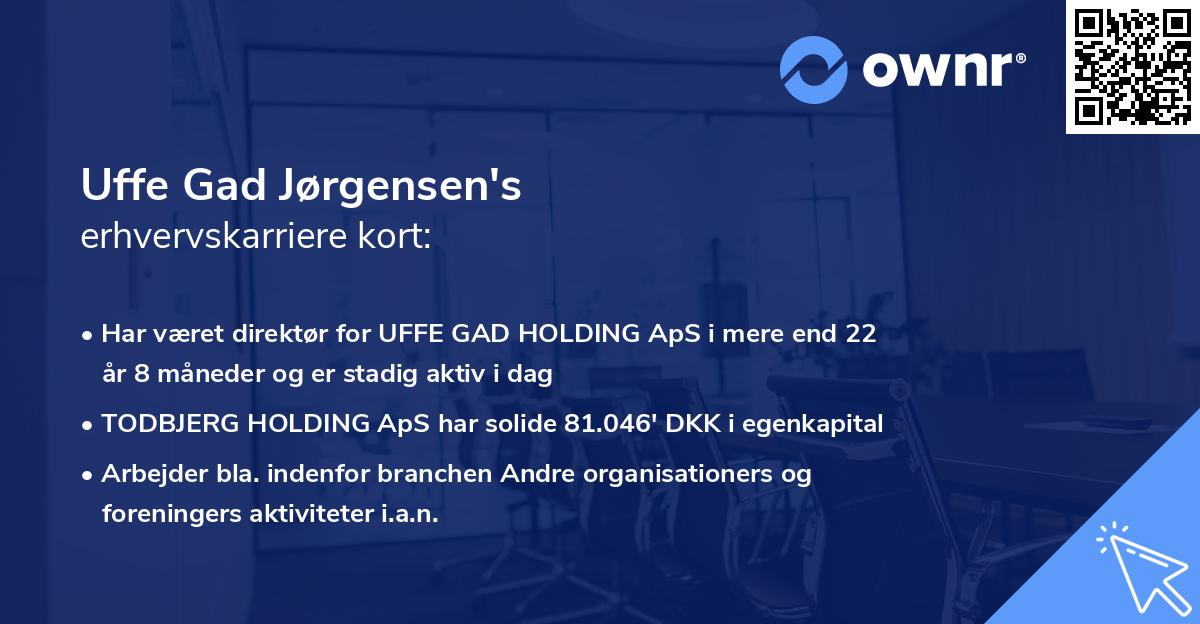 Uffe Gad Jørgensen's erhvervskarriere kort