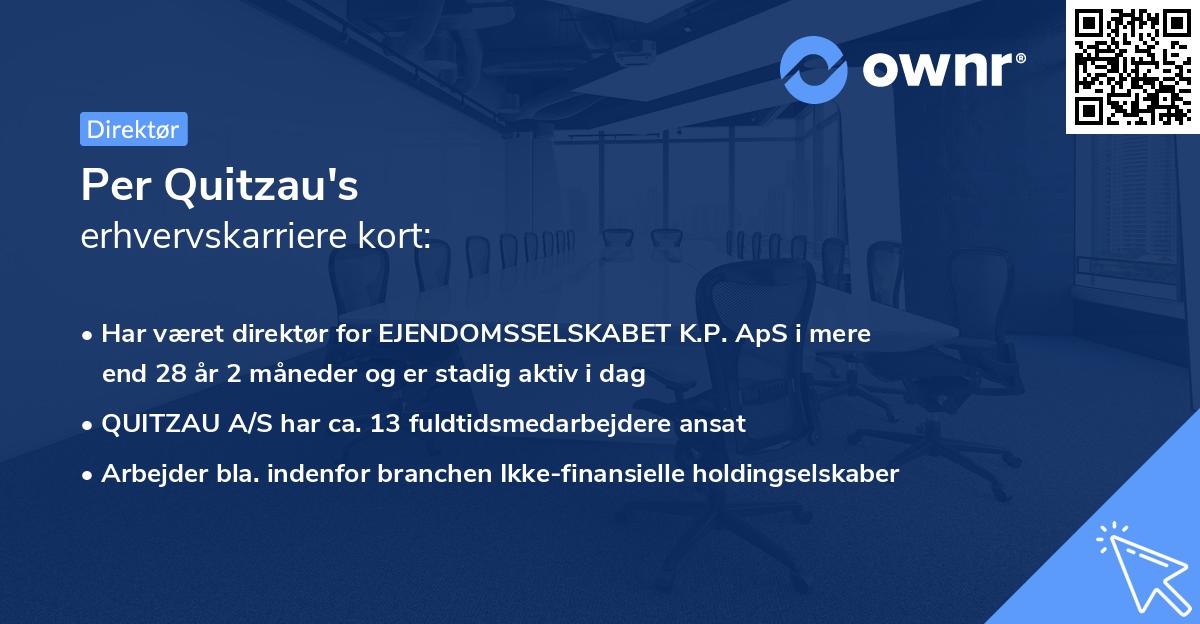 Per Quitzau's erhvervskarriere kort