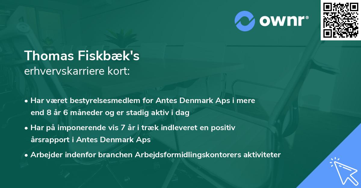Thomas Fiskbæk's erhvervskarriere kort