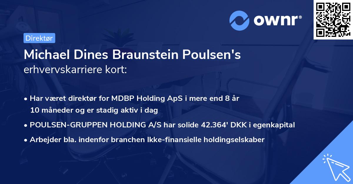 Michael Dines Braunstein Poulsen's erhvervskarriere kort