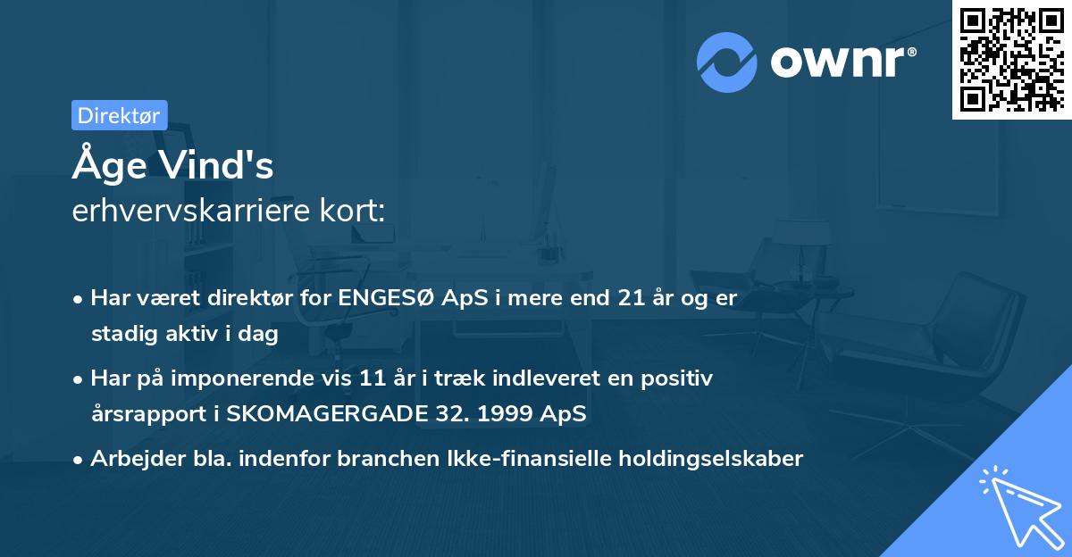 Åge Vind's erhvervskarriere kort