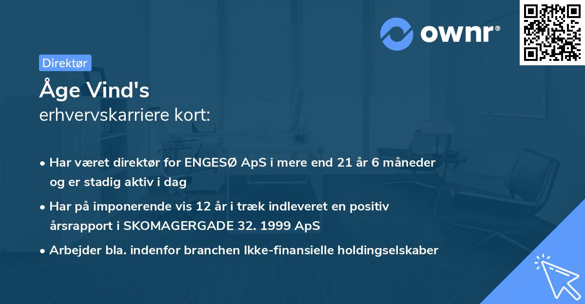 Åge Vind's erhvervskarriere kort