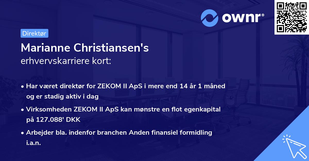 Marianne Christiansen's erhvervskarriere kort