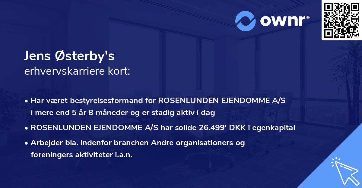 Jens Østerby's erhvervskarriere kort