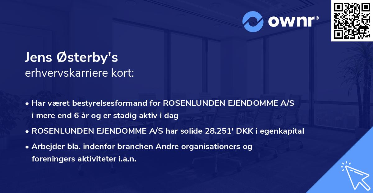 Jens Østerby's erhvervskarriere kort