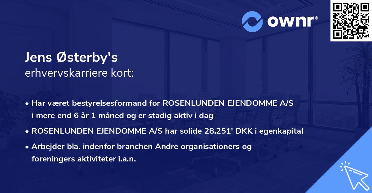 Jens Østerby's erhvervskarriere kort