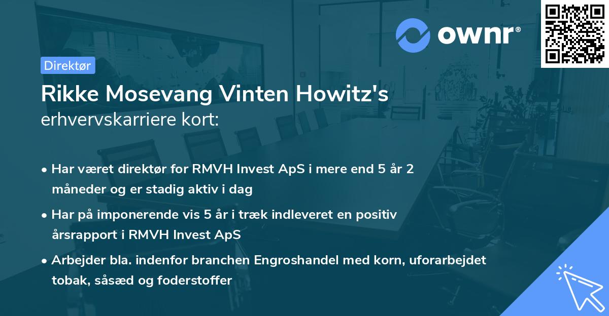 Rikke Mosevang Vinten Howitz's erhvervskarriere kort