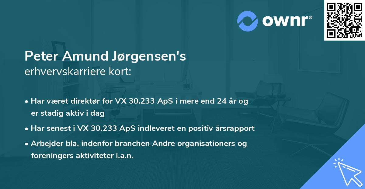 Peter Amund Jørgensen's erhvervskarriere kort