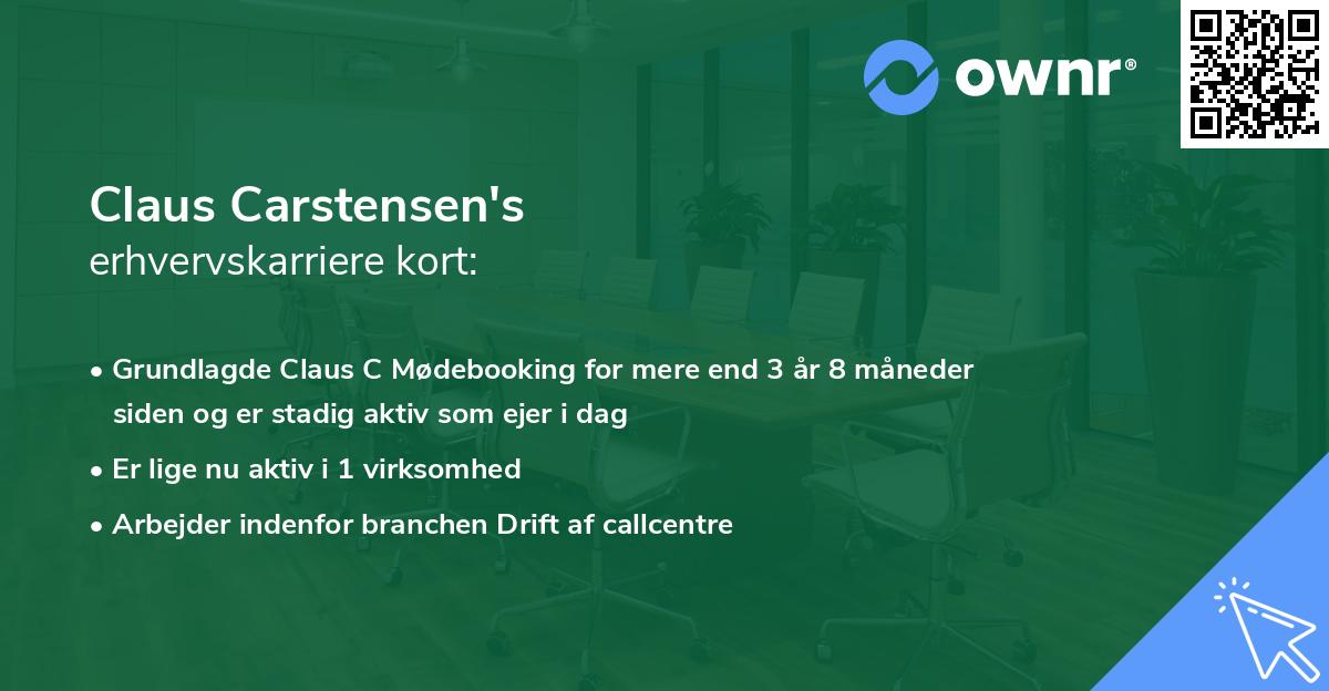 Claus Carstensen's erhvervskarriere kort