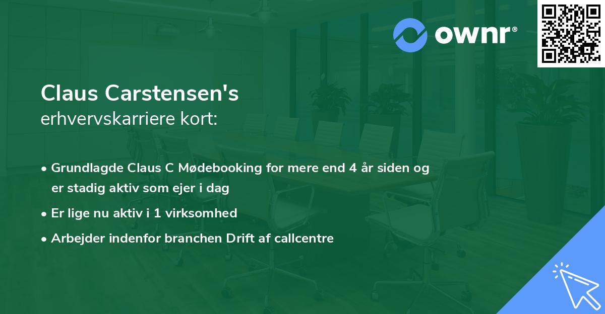 Claus Carstensen's erhvervskarriere kort