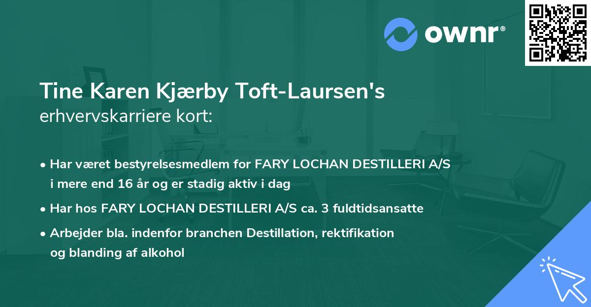 Tine Karen Kjærby Toft-Laursen's erhvervskarriere kort