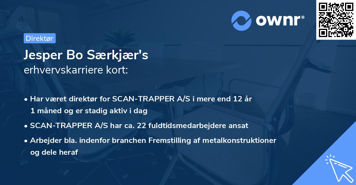 Jesper Bo Særkjær's erhvervskarriere kort