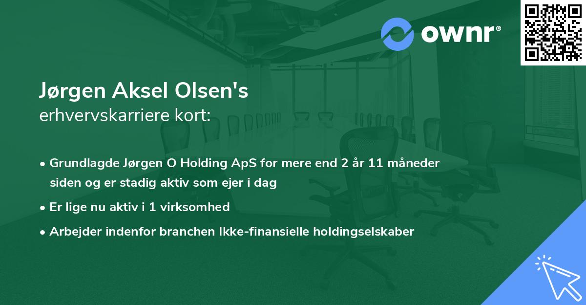 Jørgen Aksel Olsen's erhvervskarriere kort