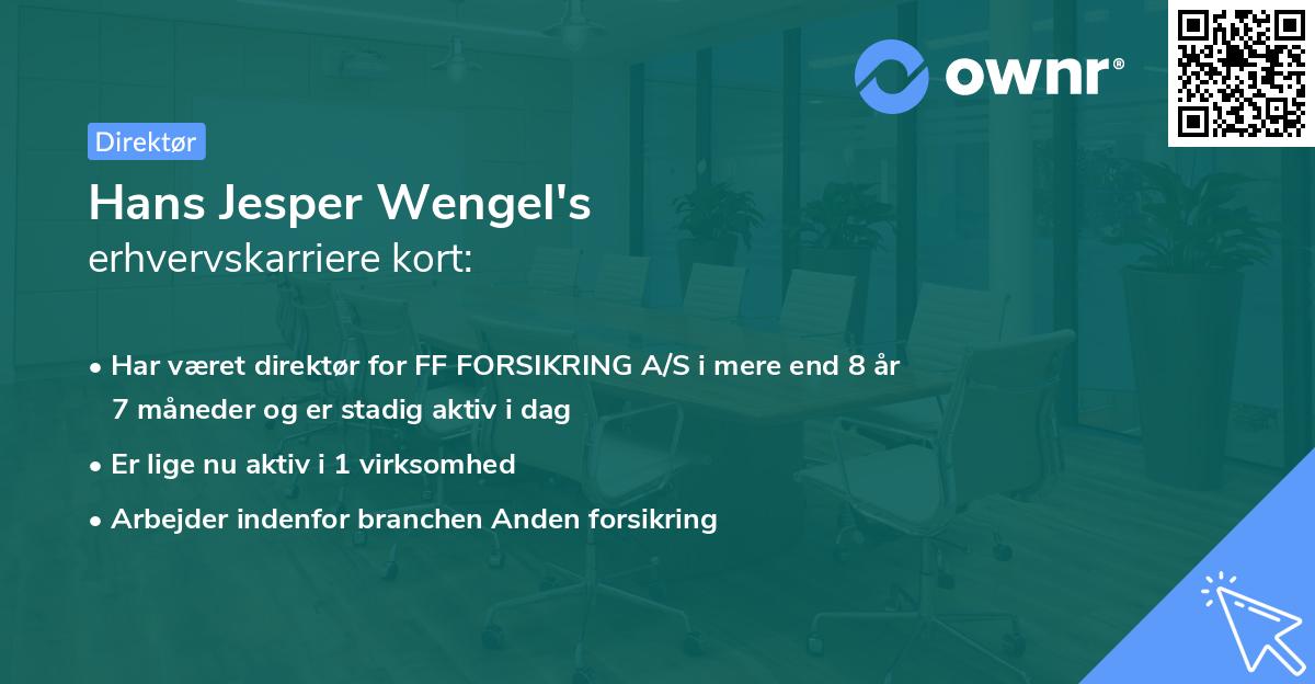 Hans Jesper Wengel's erhvervskarriere kort