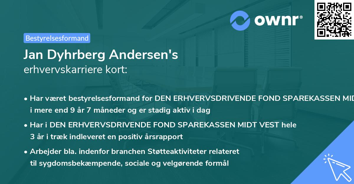 Jan Dyhrberg Andersen's erhvervskarriere kort
