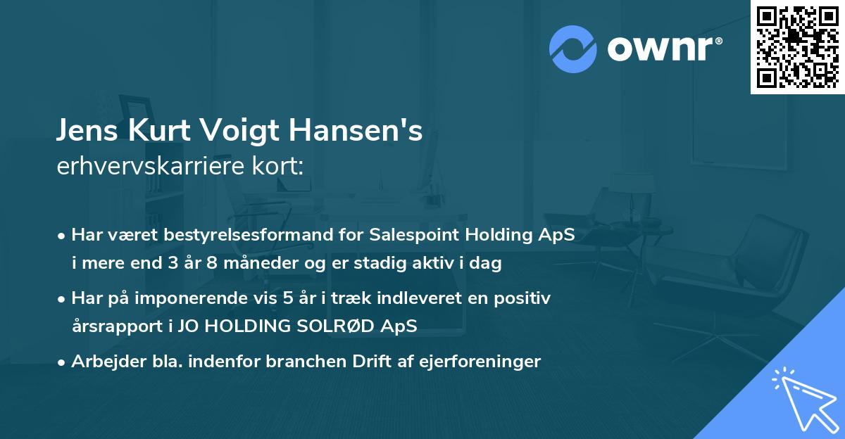 Jens Kurt Voigt Hansen's erhvervskarriere kort