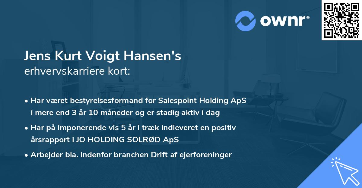 Jens Kurt Voigt Hansen's erhvervskarriere kort