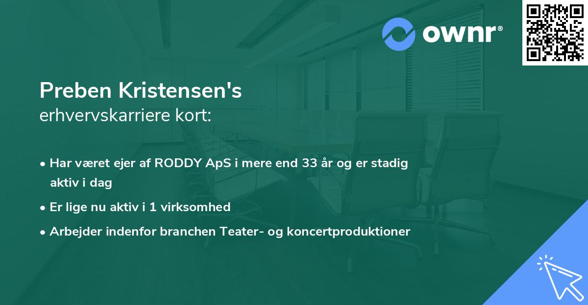 Preben Kristensen's erhvervskarriere kort