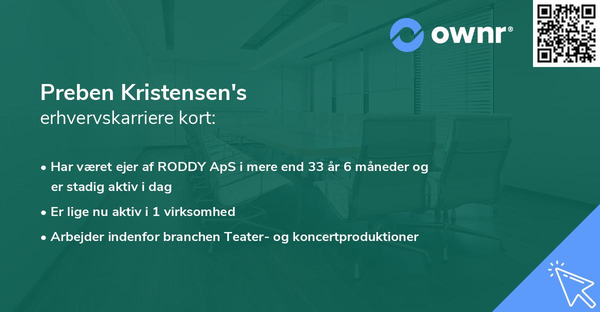 Preben Kristensen's erhvervskarriere kort