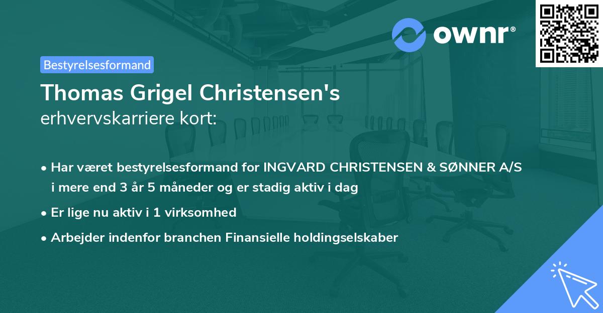 Thomas Grigel Christensen's erhvervskarriere kort