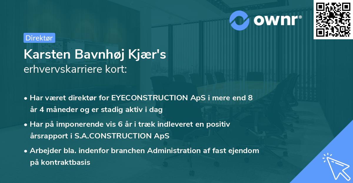 Karsten Bavnhøj Kjær's erhvervskarriere kort